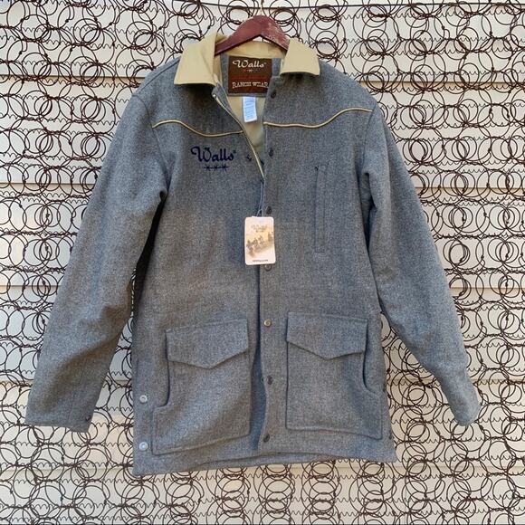 Walls Ranch Wear gray wool jacket Ranch Rodeo Cowboy SMALL NWT - Picture 1 of 5
